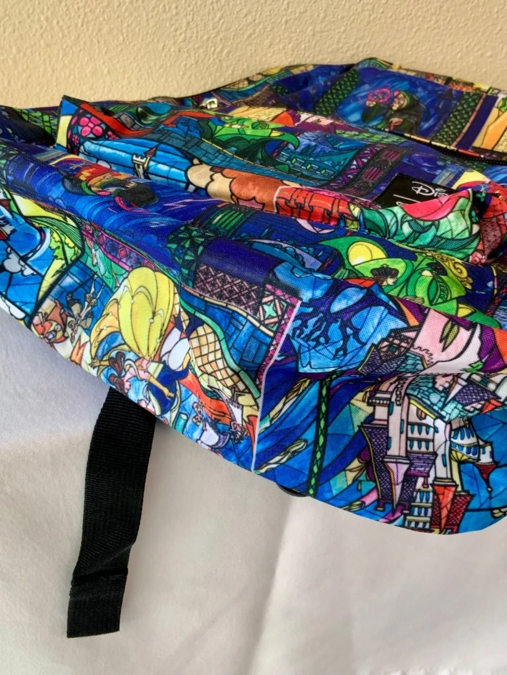 LIKE NEW! Disney Loungefly Beauty and the Beast Stained Glass Backpack